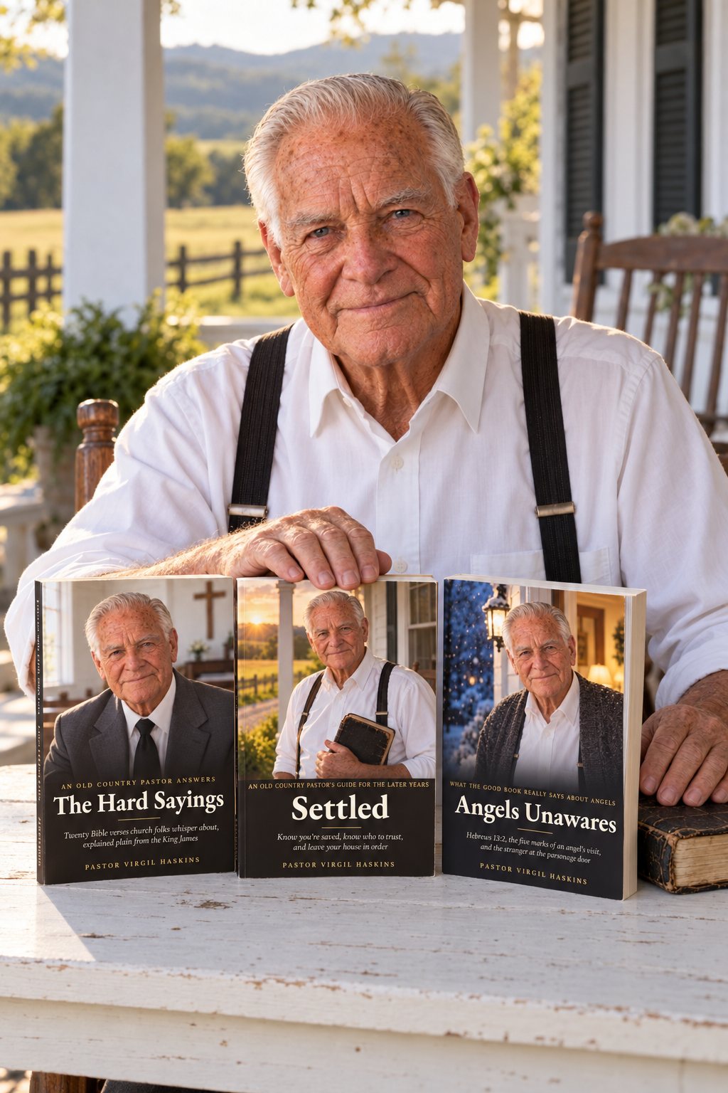 Pastor Virgil Haskins with his three books