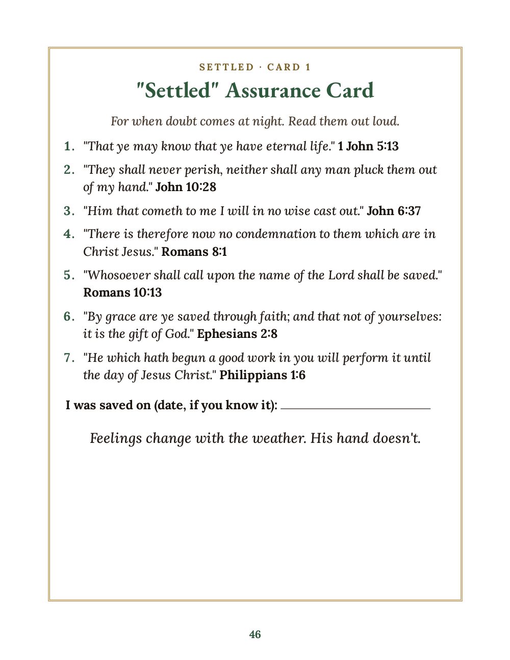 Assurance card