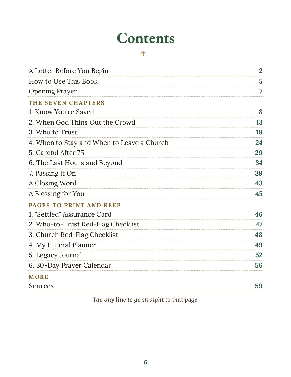 Settled contents page
